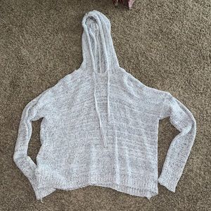 Hippie Rose hoodie sweater with drawstrings on the hood